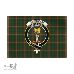Scottish Chisholm Hunting Tartan Flag with Family Crest - Tartan Garden Flag Scottish Plaid Tartan Plaid - ScotsTee - scotstee.com