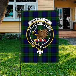 Scottish Bannatyne Tartan Flag with Family Crest - Tartan Garden Flag Scottish Plaid Tartan Plaid - ScotsTee - scotstee.com