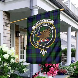 Scottish Bannatyne Tartan Flag with Family Crest - Tartan Garden Flag Scottish Plaid Tartan Plaid - ScotsTee - scotstee.com