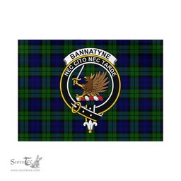 Scottish Bannatyne Tartan Flag with Family Crest - Tartan Garden Flag Scottish Plaid Tartan Plaid - ScotsTee - scotstee.com