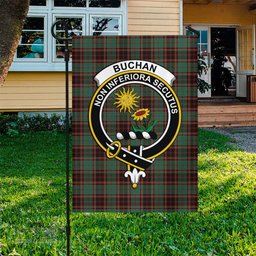Scottish Buchan Ancient Tartan Flag with Family Crest - Tartan Garden Flag Scottish Plaid Tartan Plaid - ScotsTee - scotstee.com