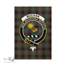 Scottish Buchan Ancient Tartan Flag with Family Crest - Tartan Garden Flag Scottish Plaid Tartan Plaid - ScotsTee - scotstee.com