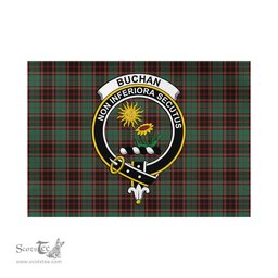 Scottish Buchan Ancient Tartan Flag with Family Crest - Tartan Garden Flag Scottish Plaid Tartan Plaid - ScotsTee - scotstee.com