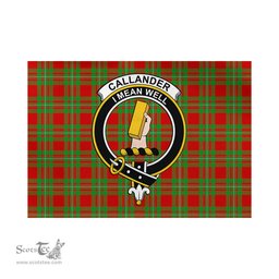Scottish Callander Modern Tartan Flag with Family Crest - Tartan Garden Flag Scottish Plaid Tartan Plaid - ScotsTee - scotstee.com