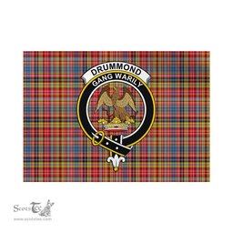 Scottish Drummond of Strathallan Modern Tartan Flag with Family Crest - Tartan Garden Flag Scottish Plaid Tartan Plaid - ScotsTee - scotstee.com