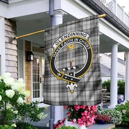 Scottish Glendinning Tartan Flag with Family Crest - Tartan Garden Flag Scottish Plaid Tartan Plaid - ScotsTee - scotstee.com