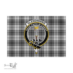 Scottish Glendinning Tartan Flag with Family Crest - Tartan Garden Flag Scottish Plaid Tartan Plaid - ScotsTee - scotstee.com