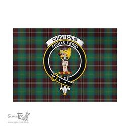 Scottish Chisholm Hunting Ancient Tartan Flag with Family Crest - Tartan Garden Flag Scottish Plaid Tartan Plaid - ScotsTee - scotstee.com