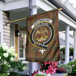 Scottish Drummond of Strathallan Tartan Flag with Family Crest - Tartan Garden Flag Scottish Plaid Tartan Plaid - ScotsTee - scotstee.com