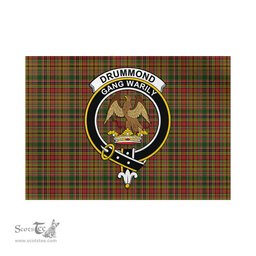 Scottish Drummond of Strathallan Tartan Flag with Family Crest - Tartan Garden Flag Scottish Plaid Tartan Plaid - ScotsTee - scotstee.com