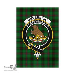 Scottish Beveridge Tartan Flag with Family Crest - Tartan Garden Flag Scottish Plaid Tartan Plaid - ScotsTee - scotstee.com