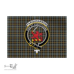 Scottish Farquharson Weathered Tartan Flag with Family Crest - Tartan Garden Flag Scottish Plaid Tartan Plaid - ScotsTee - scotstee.com