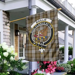 Scottish Baillie Dress Tartan Flag with Family Crest - Tartan Garden Flag Scottish Plaid Tartan Plaid - ScotsTee - scotstee.com