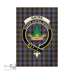 Scottish Gayre Hunting Tartan Flag with Family Crest - Tartan Garden Flag Scottish Plaid Tartan Plaid - ScotsTee - scotstee.com