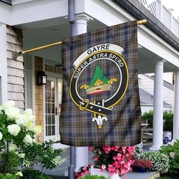 Scottish Gayre Hunting Tartan Flag with Family Crest - Tartan Garden Flag Scottish Plaid Tartan Plaid - ScotsTee - scotstee.com