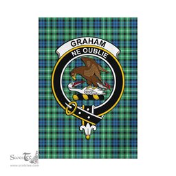 Scottish Graham of Montrose Ancient Tartan Flag with Family Crest - Tartan Garden Flag Scottish Plaid Tartan Plaid - ScotsTee - scotstee.com