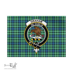 Scottish Graham of Montrose Ancient Tartan Flag with Family Crest - Tartan Garden Flag Scottish Plaid Tartan Plaid - ScotsTee - scotstee.com