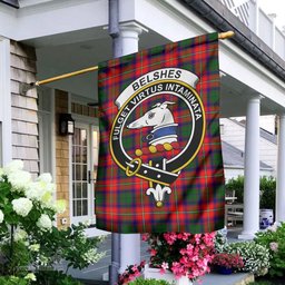 Scottish Belshes Tartan Flag with Family Crest - Tartan Garden Flag Scottish Plaid Tartan Plaid - ScotsTee - scotstee.com