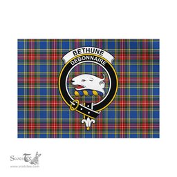 Scottish Bethune Tartan Flag with Family Crest - Tartan Garden Flag Scottish Plaid Tartan Plaid - ScotsTee - scotstee.com