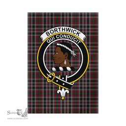 Scottish Borthwick Tartan Flag with Family Crest - Tartan Garden Flag Scottish Plaid Tartan Plaid - ScotsTee - scotstee.com
