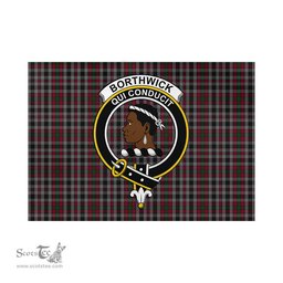 Scottish Borthwick Tartan Flag with Family Crest - Tartan Garden Flag Scottish Plaid Tartan Plaid - ScotsTee - scotstee.com