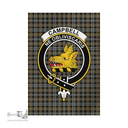 Scottish Campbell Argyll Weathered Tartan Flag with Family Crest - Tartan Garden Flag Scottish Plaid Tartan Plaid - ScotsTee - scotstee.com