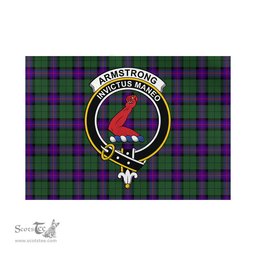 Scottish Armstrong Modern Tartan Flag with Family Crest - Tartan Garden Flag Scottish Plaid Tartan Plaid - ScotsTee - scotstee.com
