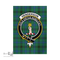 Scottish Henderson Ancient Tartan Flag with Family Crest - Tartan Garden Flag Scottish Plaid Tartan Plaid - ScotsTee - scotstee.com