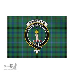 Scottish Henderson Ancient Tartan Flag with Family Crest - Tartan Garden Flag Scottish Plaid Tartan Plaid - ScotsTee - scotstee.com