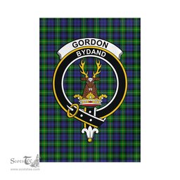 Scottish Gordon Modern Tartan Flag with Family Crest - Tartan Garden Flag Scottish Plaid Tartan Plaid - ScotsTee - scotstee.com
