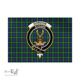 Scottish Gordon Modern Tartan Flag with Family Crest - Tartan Garden Flag Scottish Plaid Tartan Plaid - ScotsTee - scotstee.com