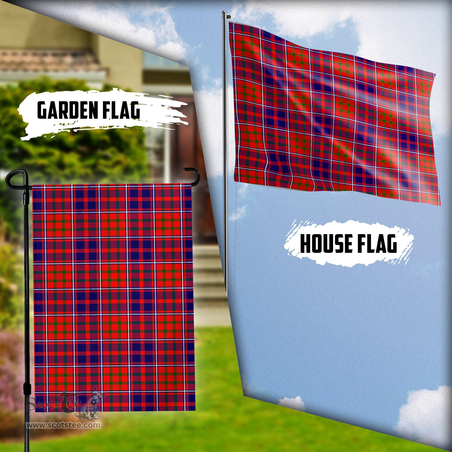 Scottish Cameron of Lochiel Modern Tartan Flag - Tartan Garden Flag Scottish Plaid Tartan Plaid - ScotsTee - scotstee.com