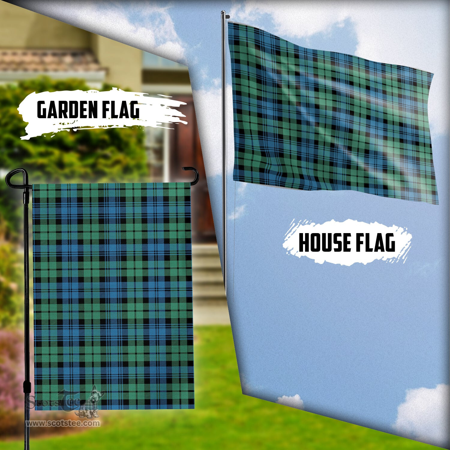 Scottish Campbell Ancient #01 Tartan Flag - Tartan Garden Flag Scottish Plaid Tartan Plaid - ScotsTee - scotstee.com