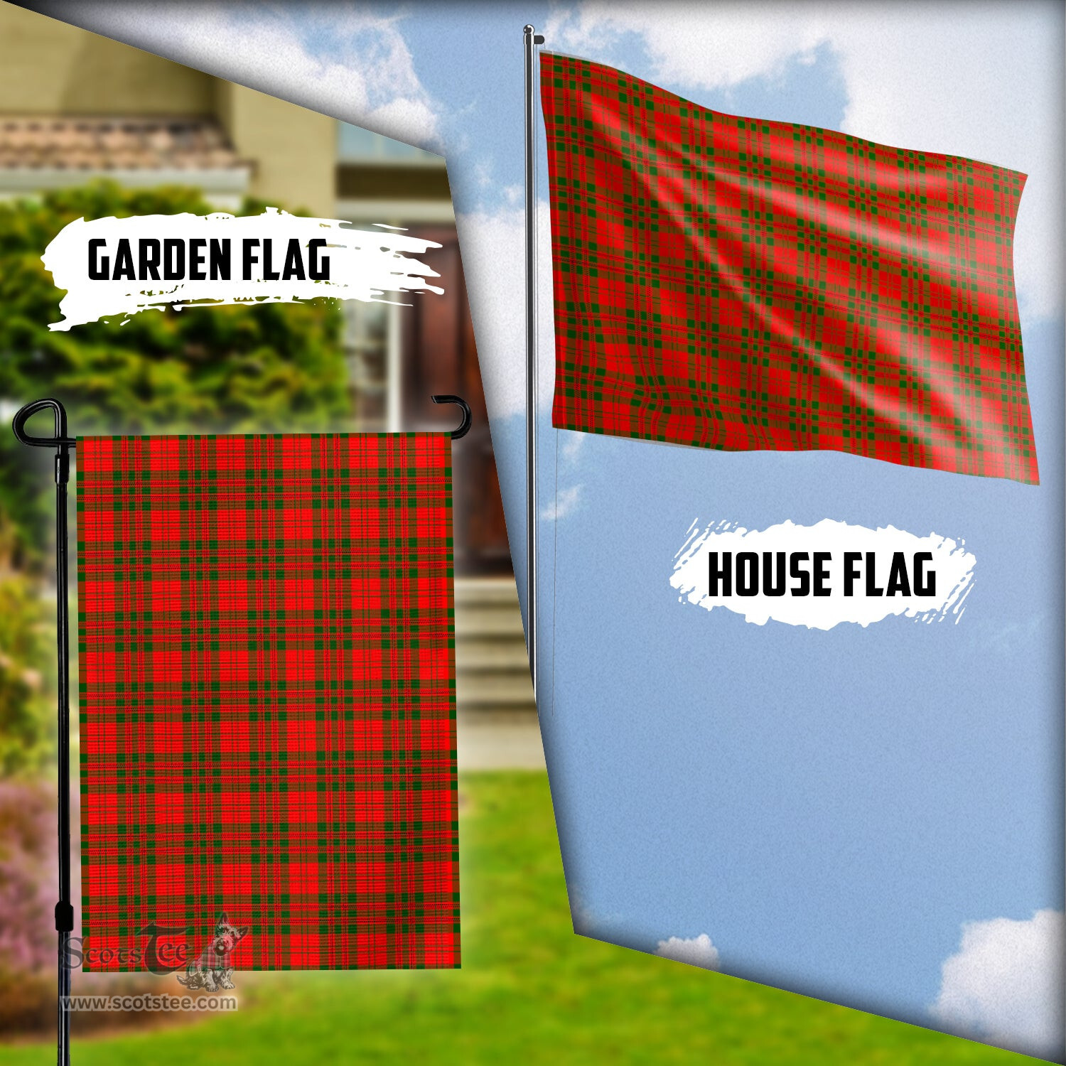 Scottish Livingston Modern Tartan Flag - Tartan Garden Flag Scottish Plaid Tartan Plaid - ScotsTee - scotstee.com