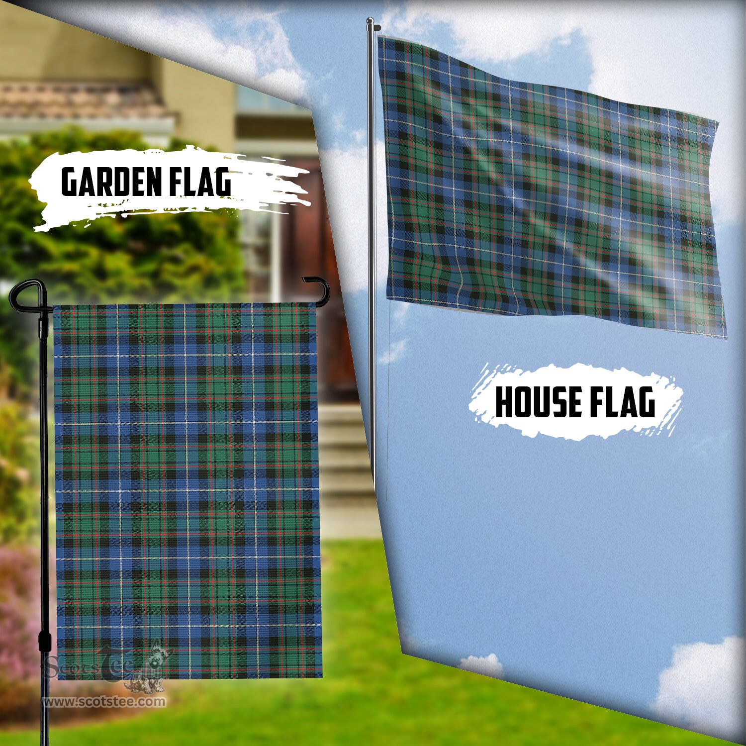 Scottish MacRae Hunting Ancient Tartan Flag - Tartan Garden Flag Scottish Plaid Tartan Plaid - ScotsTee - scotstee.com