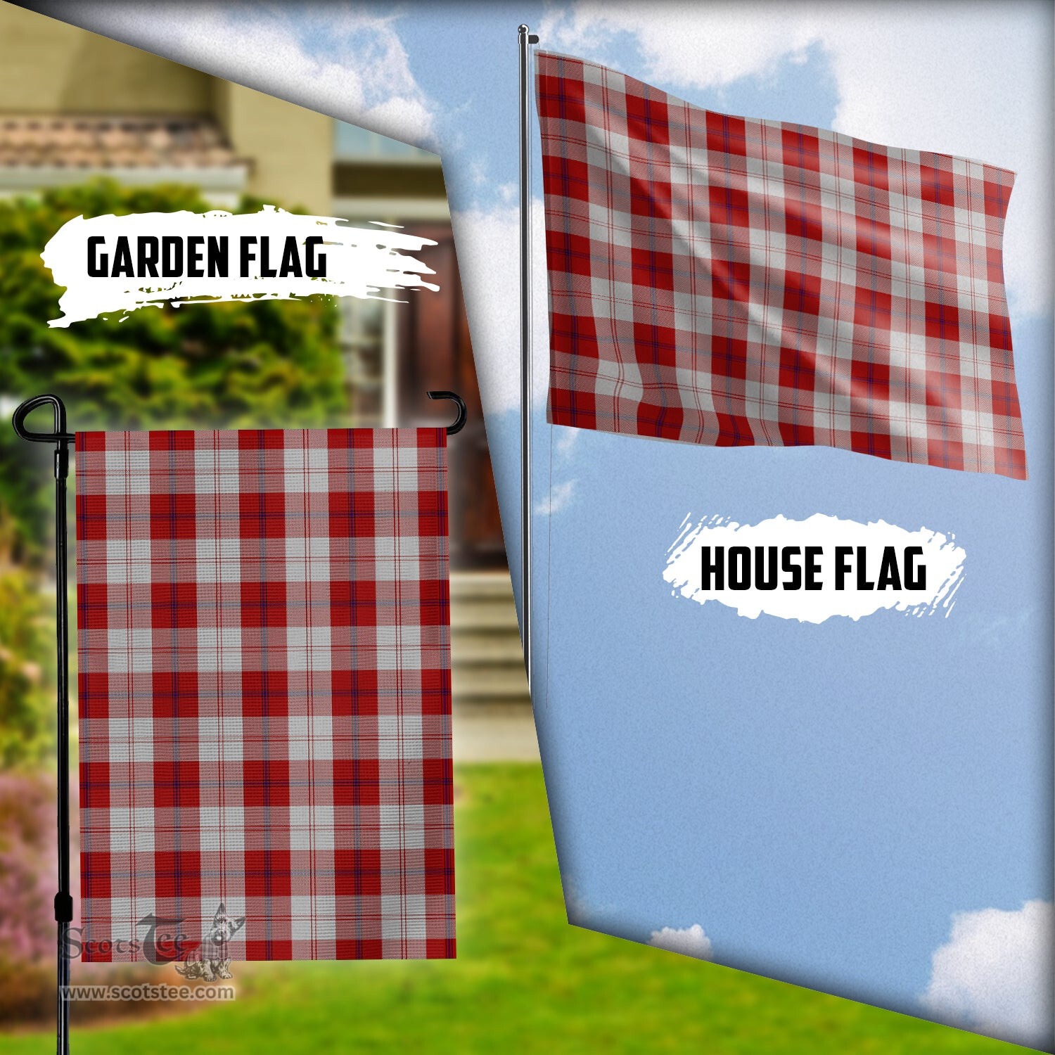 Scottish Cunningham Dress Tartan Flag - Tartan Garden Flag Scottish Plaid Tartan Plaid - ScotsTee - scotstee.com