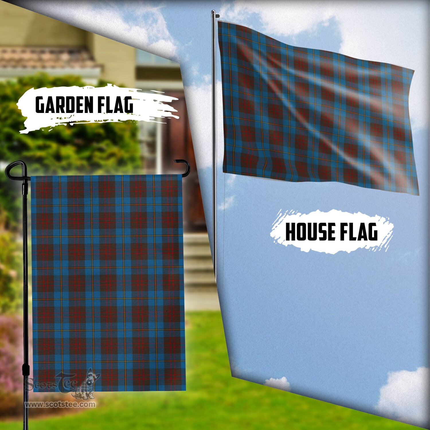 Scottish Cameron Hunting Tartan Flag - Tartan Garden Flag Scottish Plaid Tartan Plaid - ScotsTee - scotstee.com