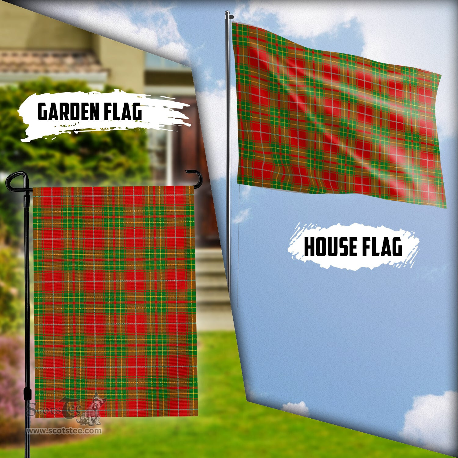 Scottish Burnett Ancient Tartan Flag - Tartan Garden Flag Scottish Plaid Tartan Plaid - ScotsTee - scotstee.com