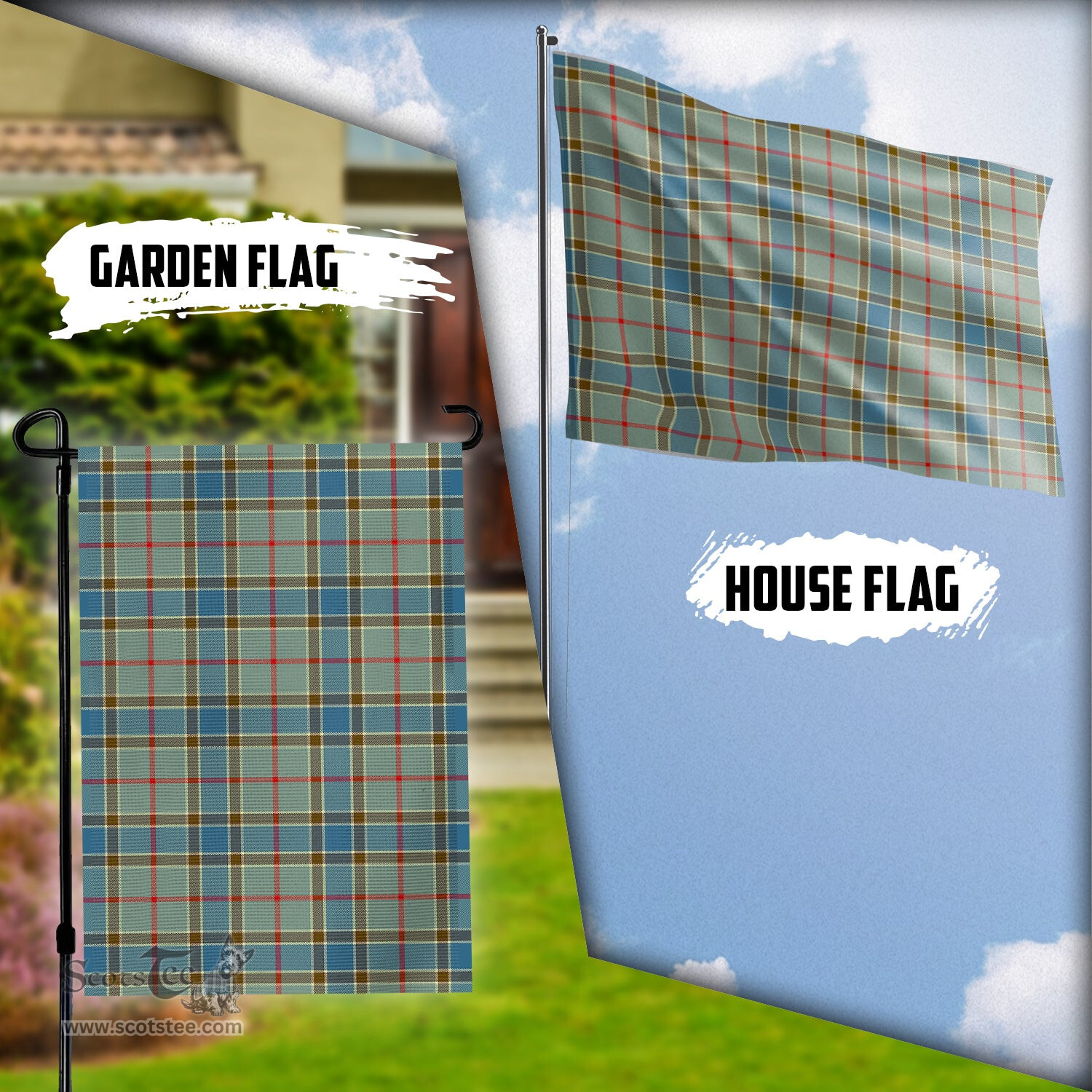 Scottish Balfour Blue Tartan Flag - Tartan Garden Flag Scottish Plaid Tartan Plaid - ScotsTee - scotstee.com