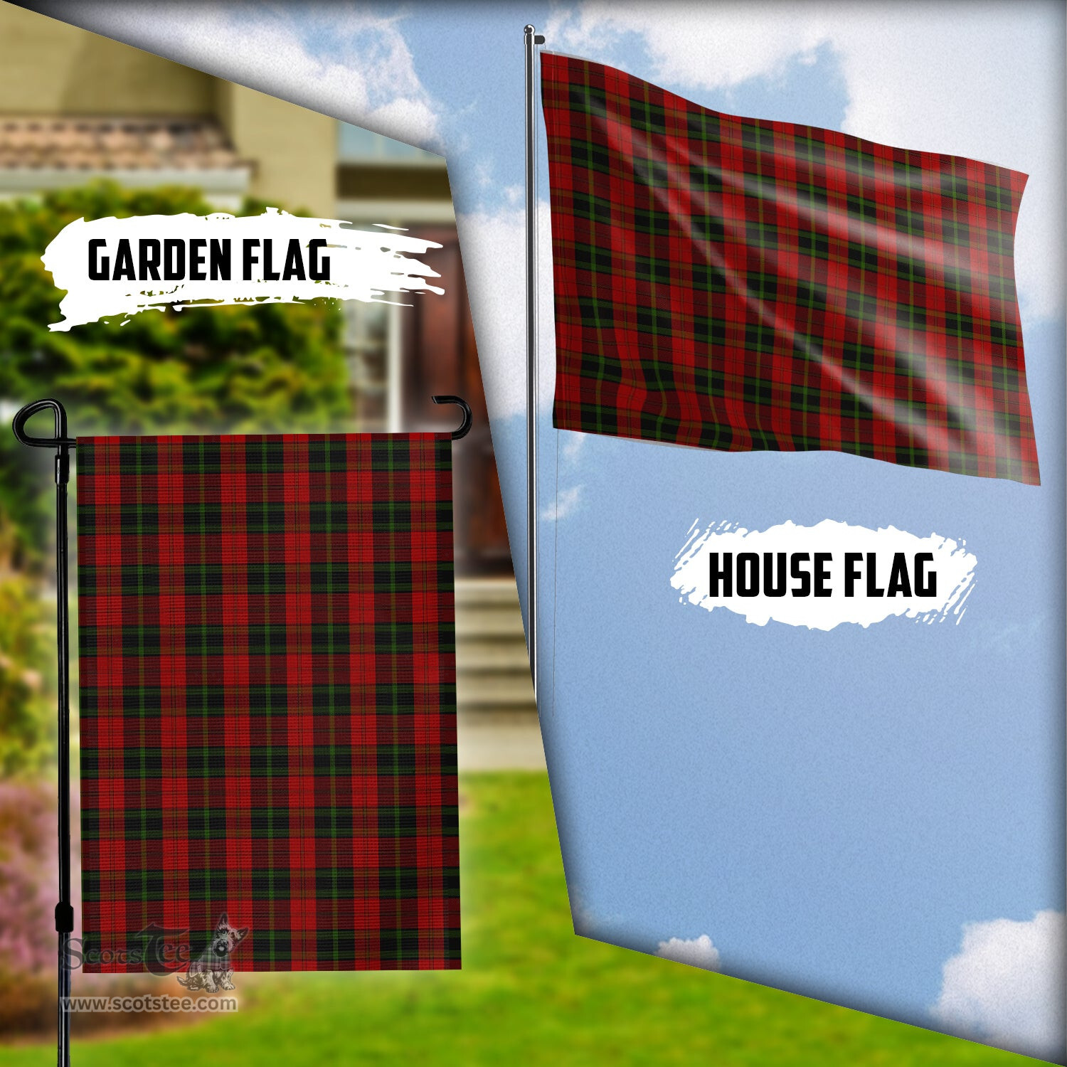 Scottish Rosser of Wales Tartan Flag - Tartan Garden Flag Scottish Plaid Tartan Plaid - ScotsTee - scotstee.com