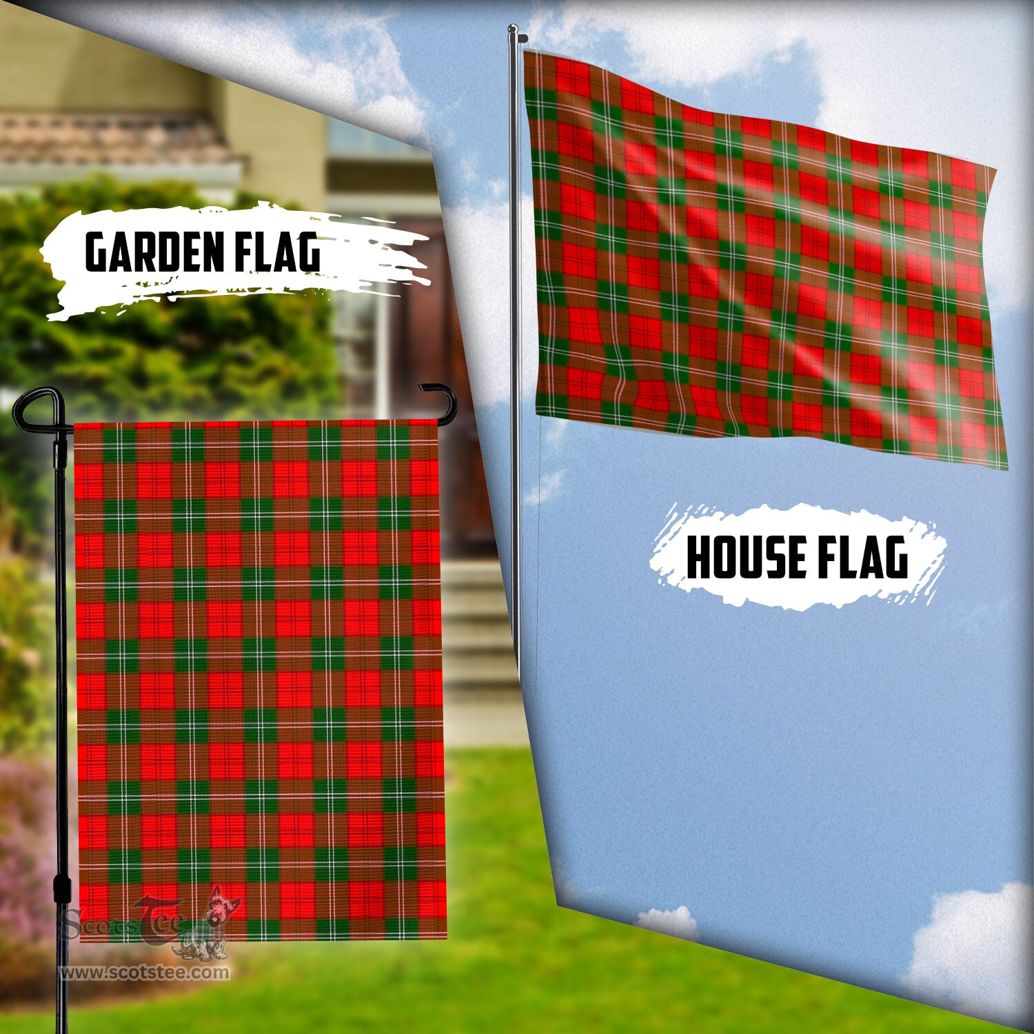Scottish Lennox Modern Tartan Flag - Tartan Garden Flag Scottish Plaid Tartan Plaid - ScotsTee - scotstee.com