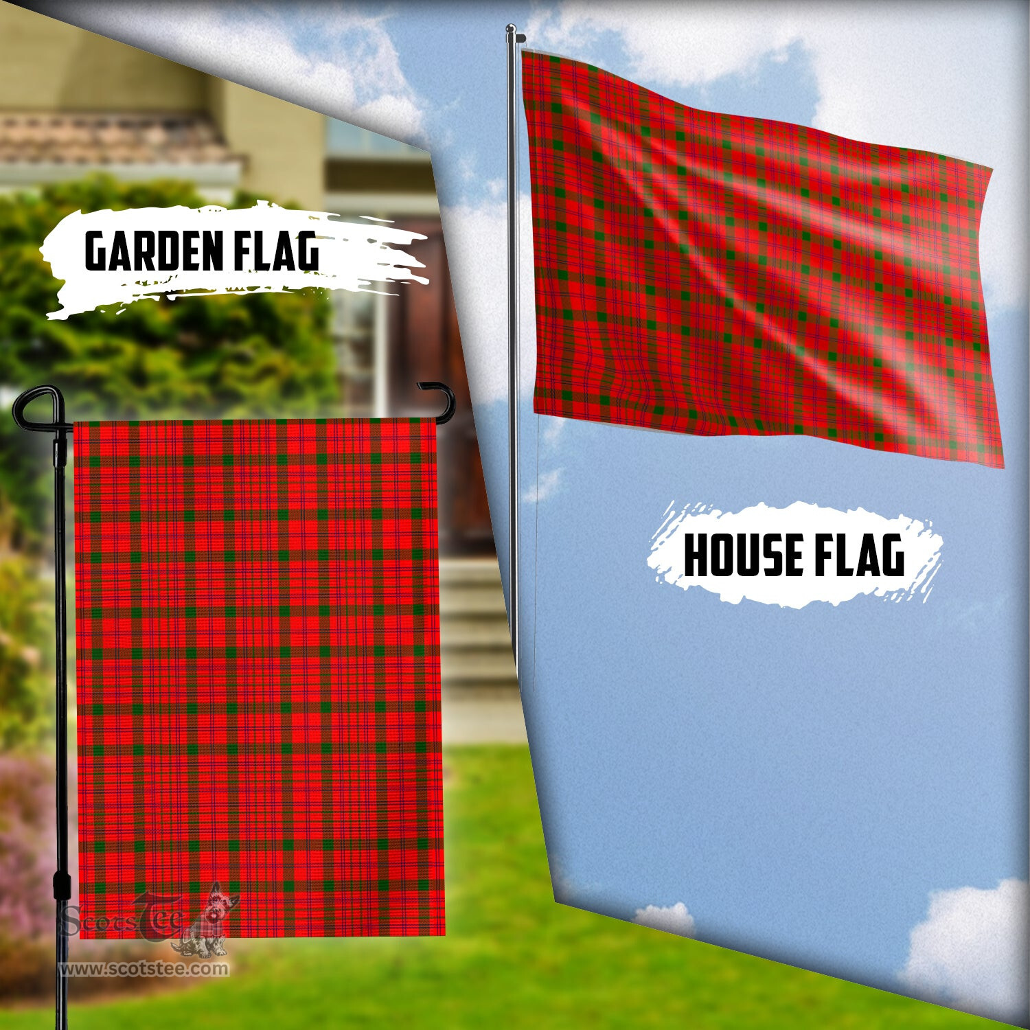 Scottish MacDonell of Keppoch Modern Tartan Flag - Tartan Garden Flag Scottish Plaid Tartan Plaid - ScotsTee - scotstee.com
