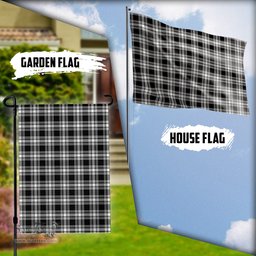 Scottish Menzies Black and White Tartan Flag - Tartan Garden Flag Scottish Plaid Tartan Plaid - ScotsTee - scotstee.com