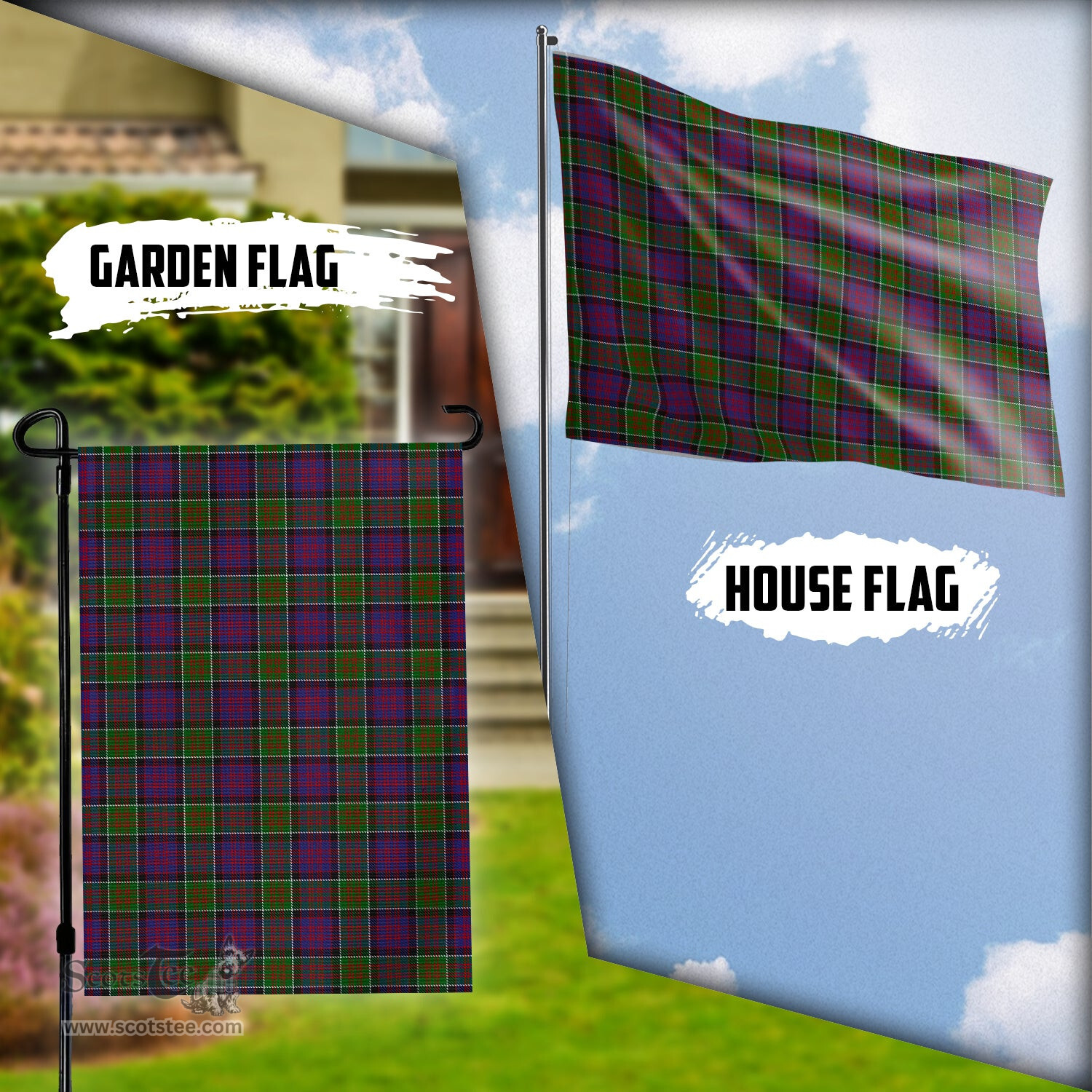 Scottish MacDonald of Clan Ranald Modern Tartan Flag - Tartan Garden Flag Scottish Plaid Tartan Plaid - ScotsTee - scotstee.com