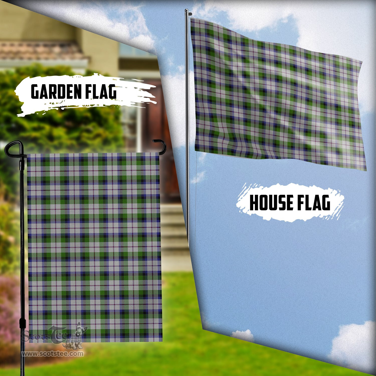 Scottish MacNaughton Dress Tartan Flag - Tartan Garden Flag Scottish Plaid Tartan Plaid - ScotsTee - scotstee.com