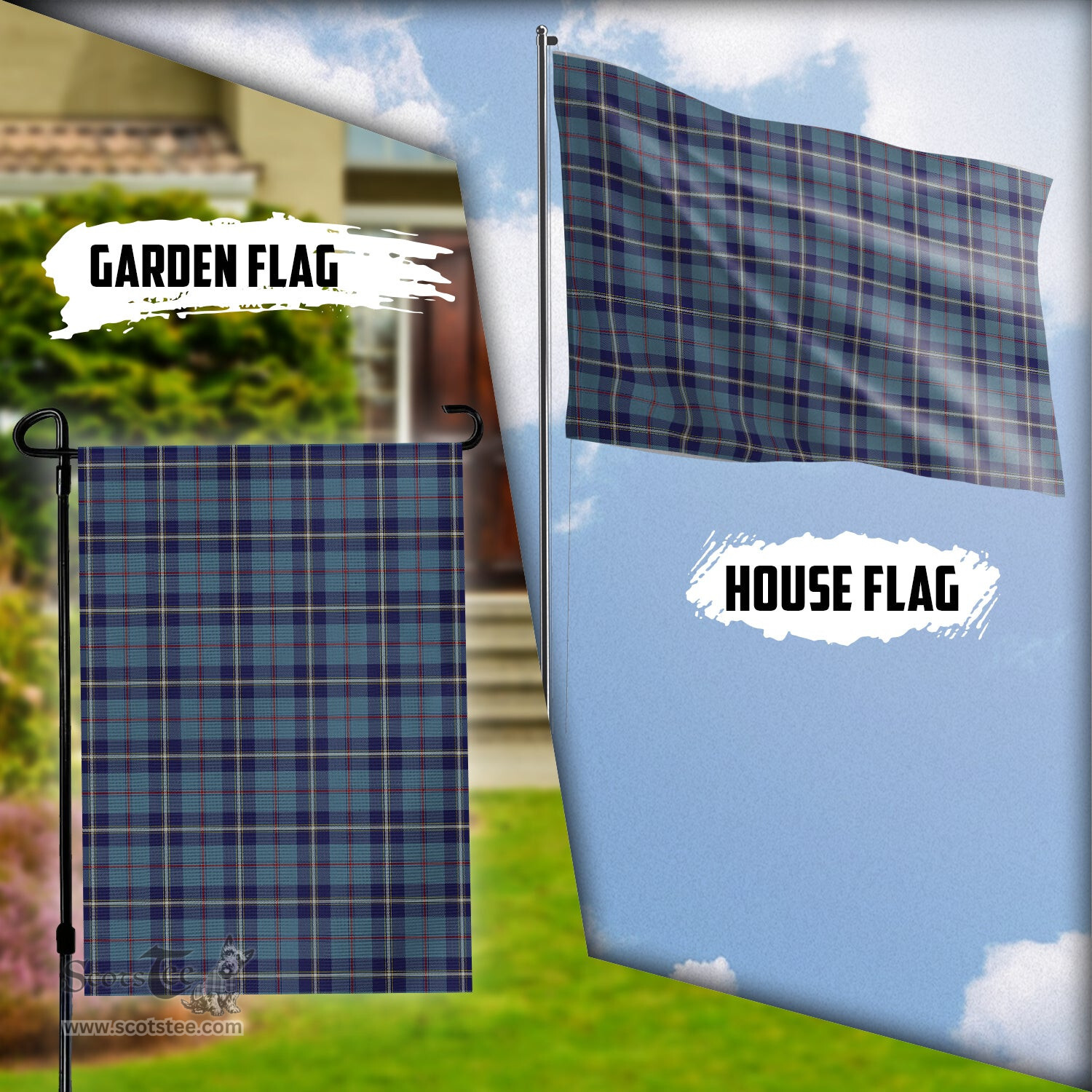 Scottish MacRaes of America Tartan Flag - Tartan Garden Flag Scottish Plaid Tartan Plaid - ScotsTee - scotstee.com