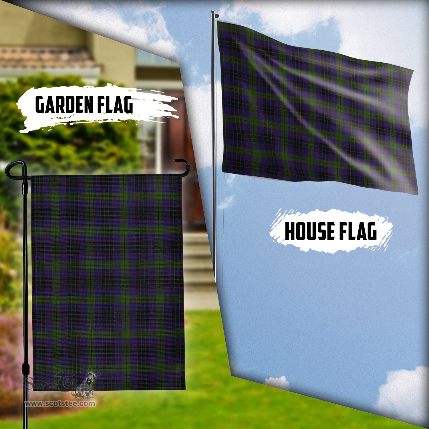 Scottish Lumsden Hunting Tartan Flag - Tartan Garden Flag Scottish Plaid Tartan Plaid - ScotsTee - scotstee.com