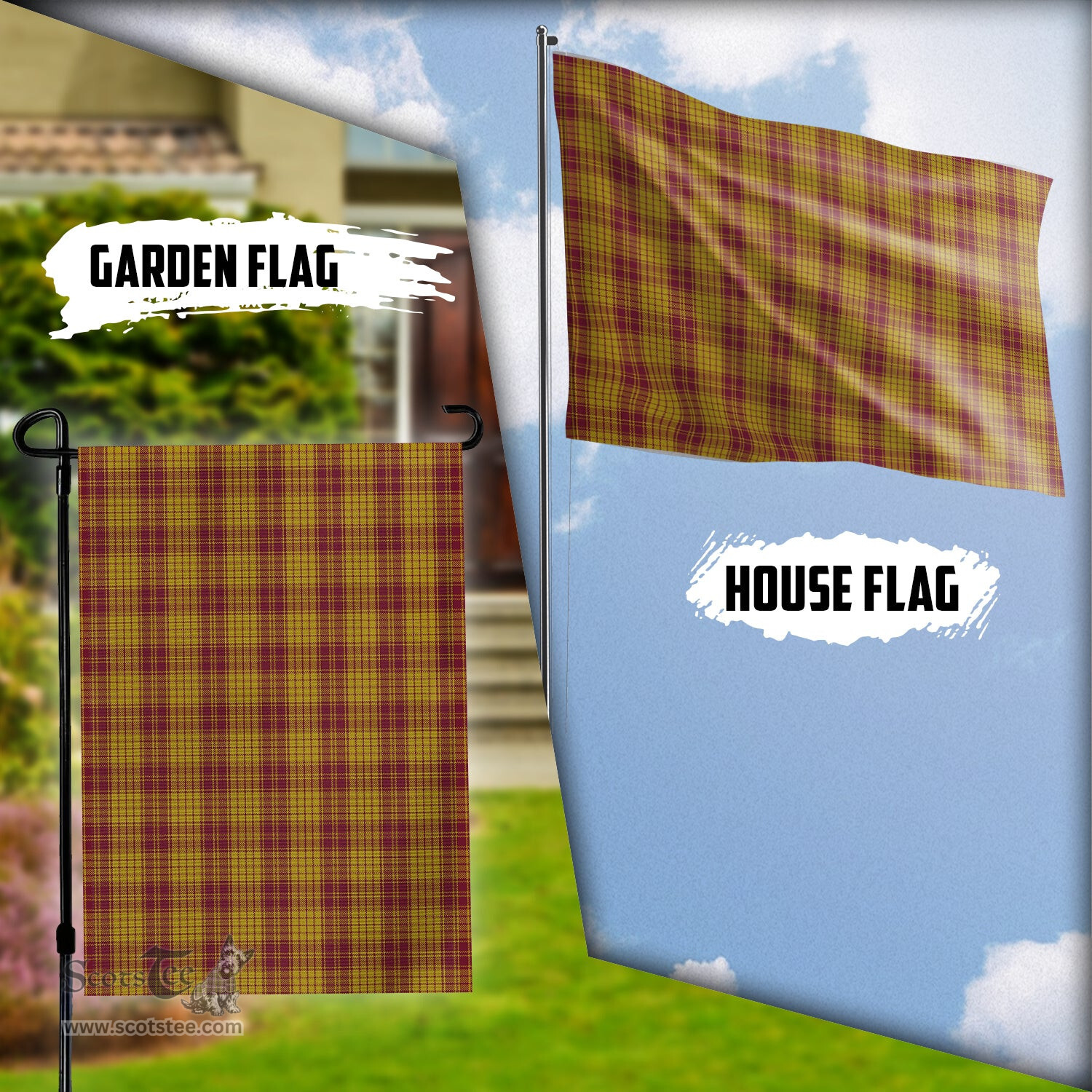 Scottish MacMillan Dress Tartan Flag - Tartan Garden Flag Scottish Plaid Tartan Plaid - ScotsTee - scotstee.com