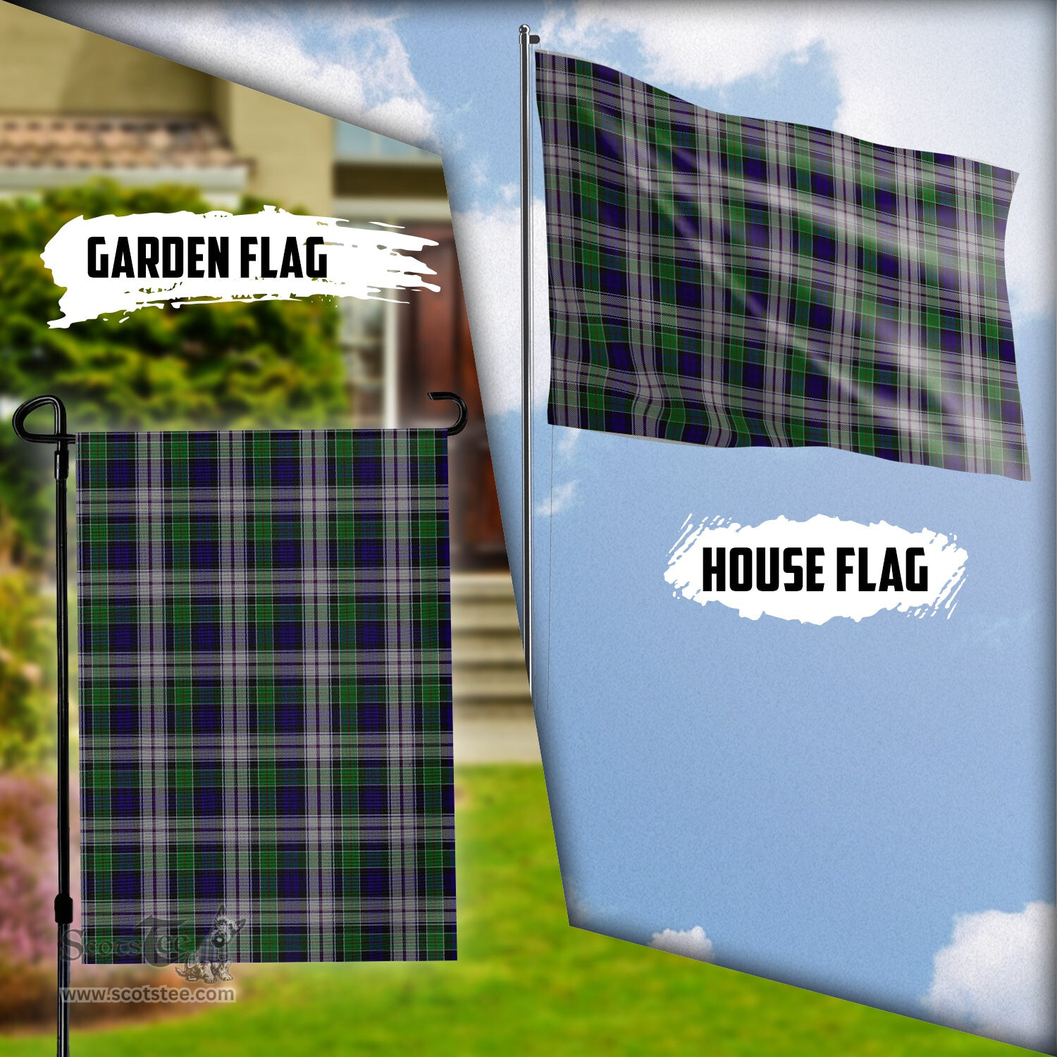 Scottish Colquhoun Dress Tartan Flag - Tartan Garden Flag Scottish Plaid Tartan Plaid - ScotsTee - scotstee.com