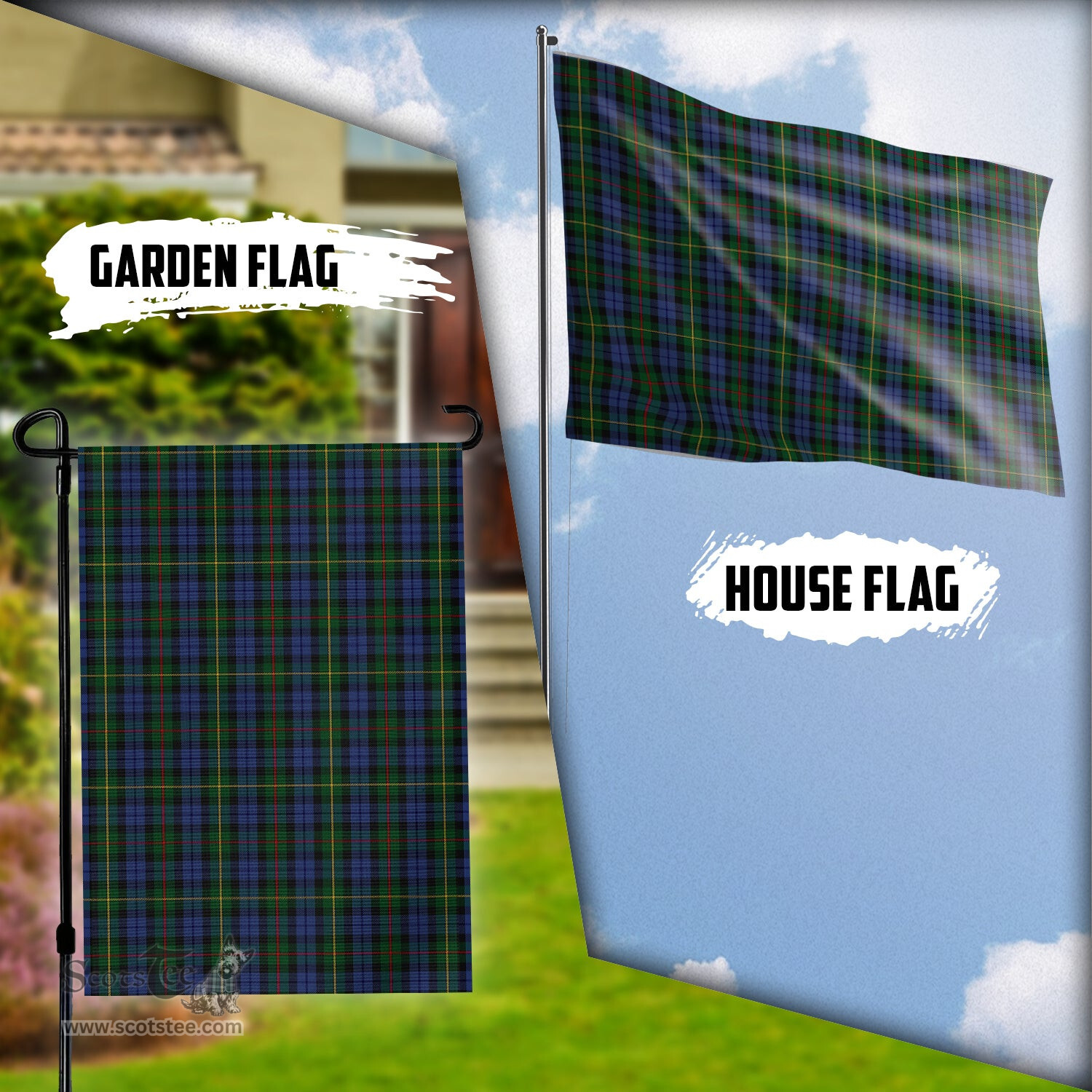 Scottish Gow Hunting Tartan Flag - Tartan Garden Flag Scottish Plaid Tartan Plaid - ScotsTee - scotstee.com